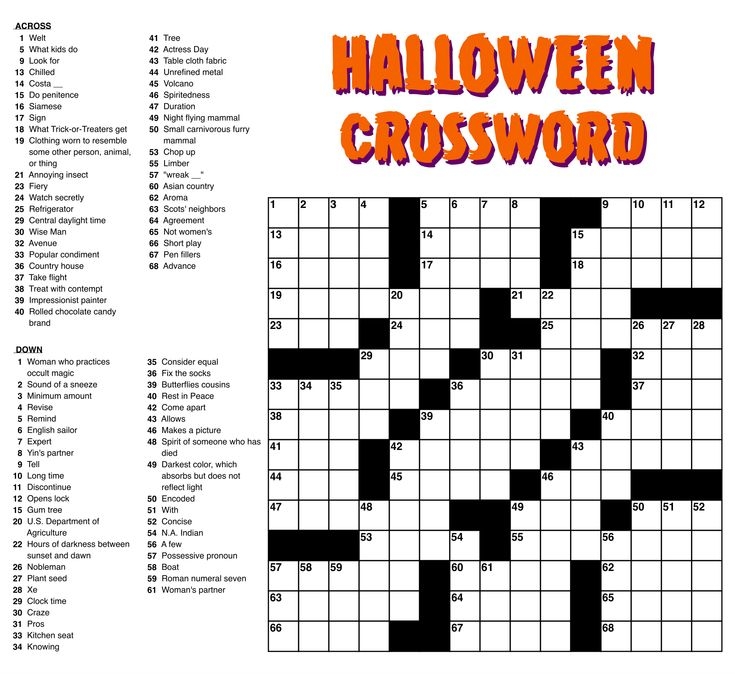 Free Printable Crossword Puzzle
