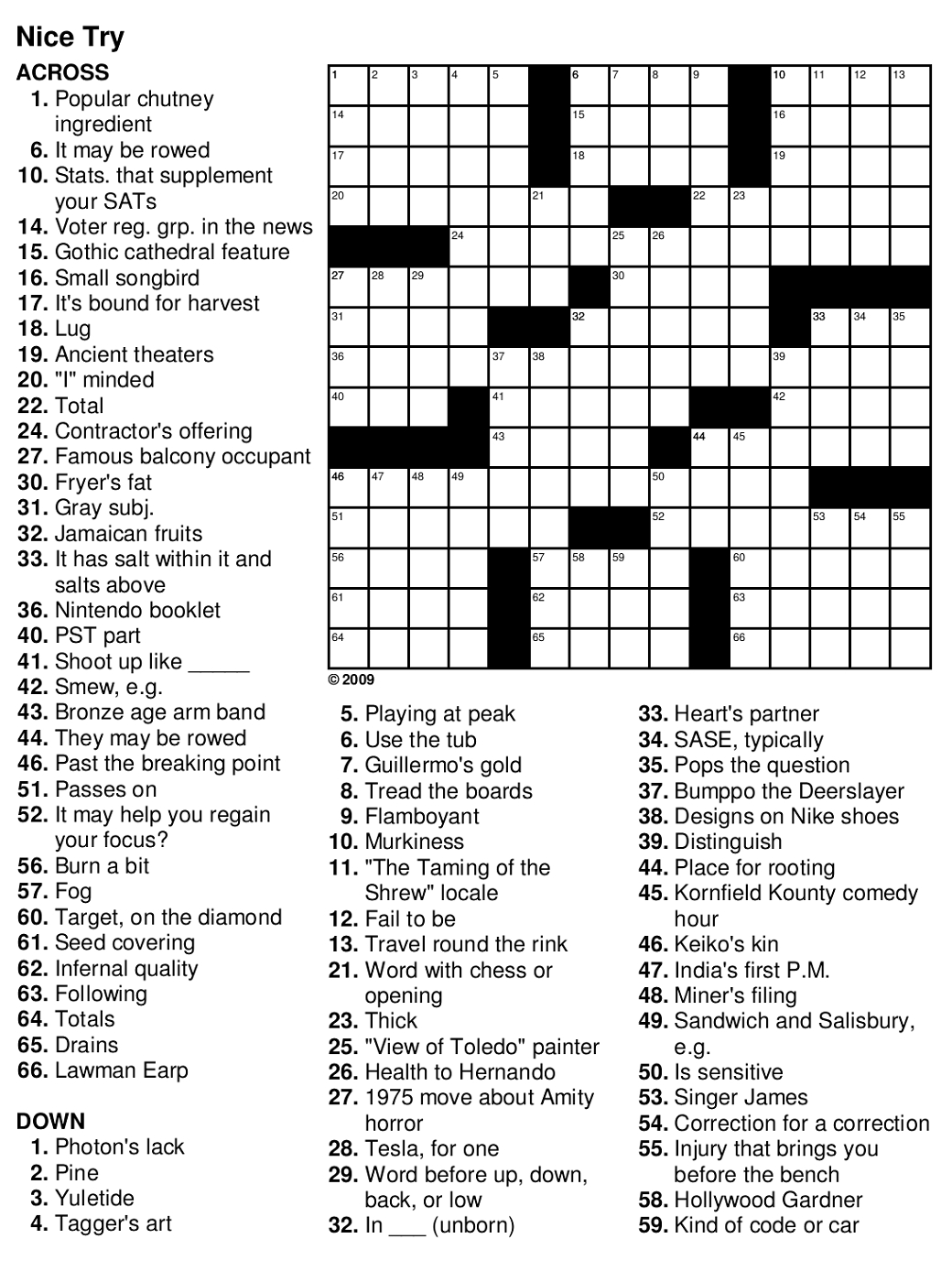 Free Printable Crosswords Easy Free Printable