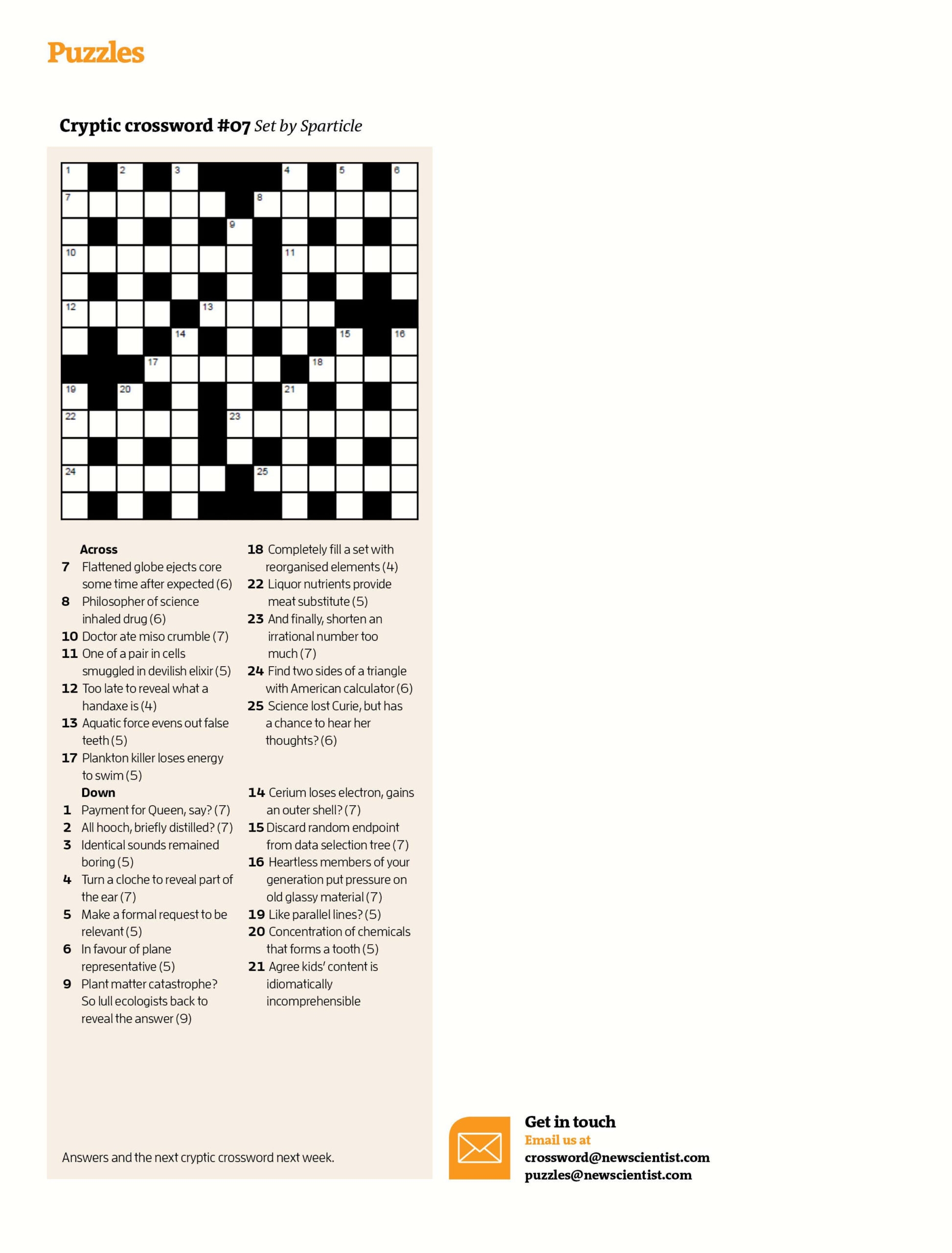 Free Printable Cryptic Crosswords Globe And Mail Printable Crossword 