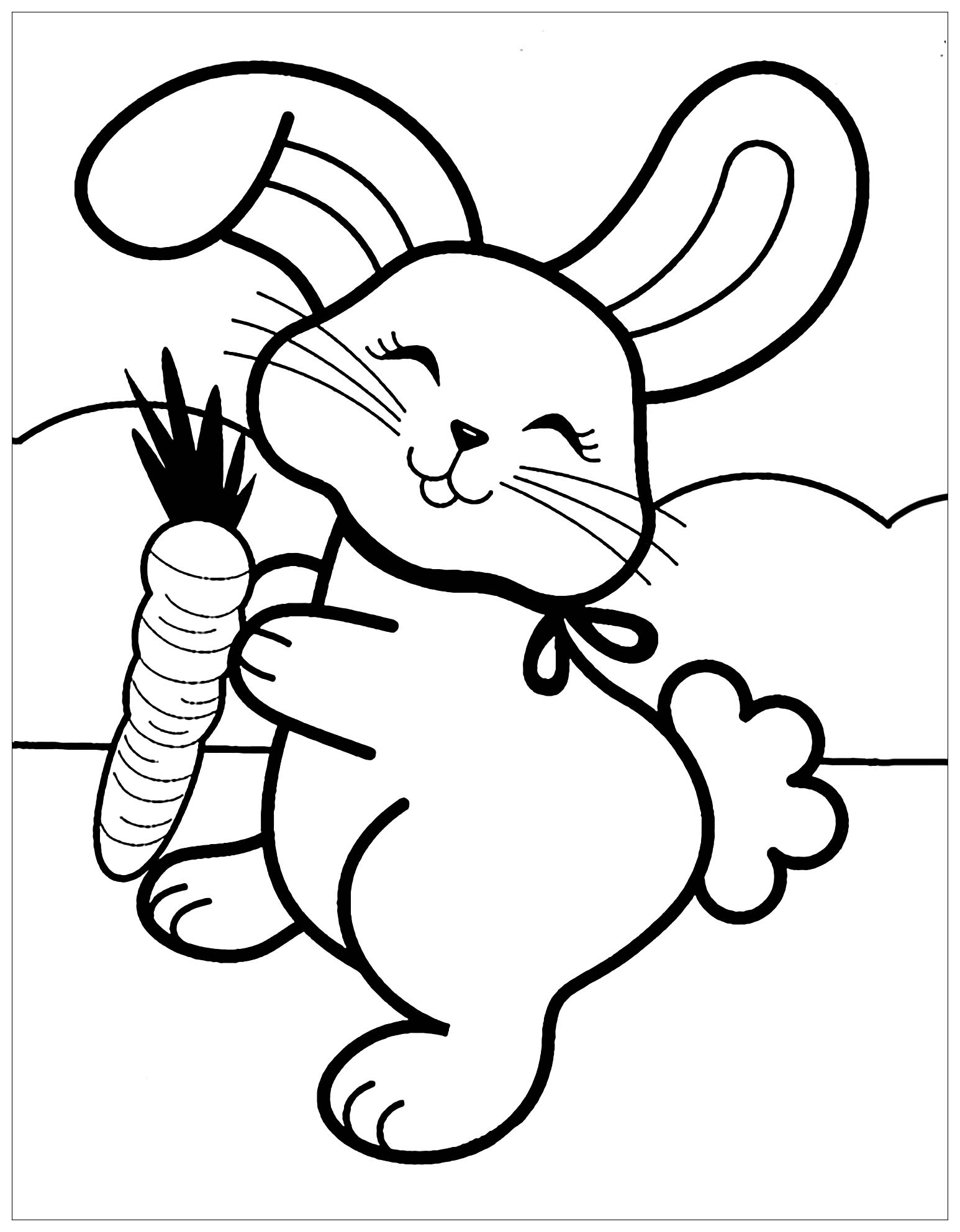 Free Rabbit Coloring Page To Print Rabbit Bunny Coloring Pages For Kids