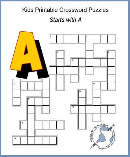 Fun Kids Printable Crossword Puzzles Worksheets Library