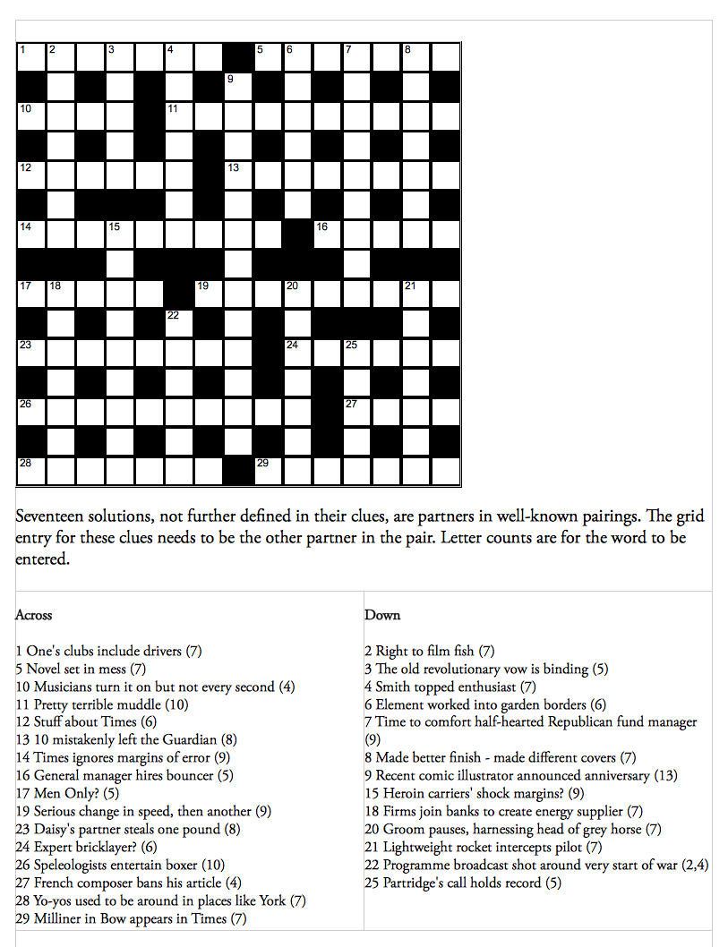 Guardian Quick Crossword Printable Version Printable Crossword 