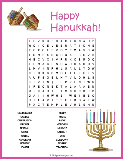 Hanukkah Word Search