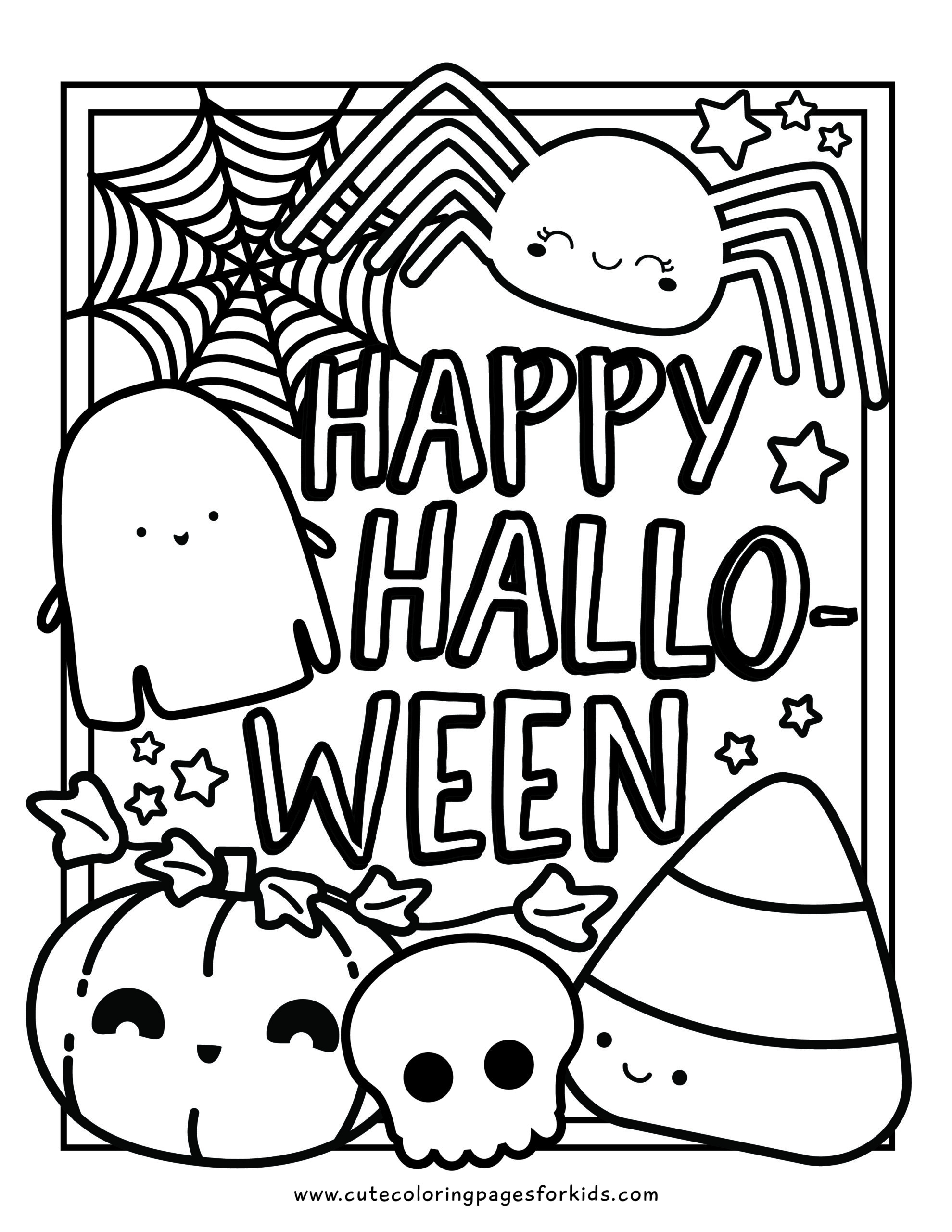Happy Halloween Coloring Page