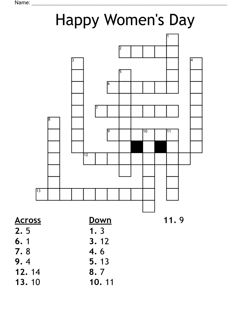 Happy Women 39 s Day Crossword WordMint