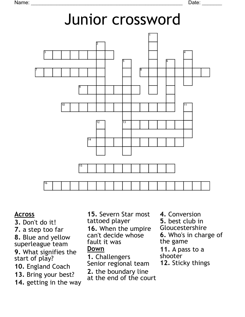 Junior Crossword WordMint