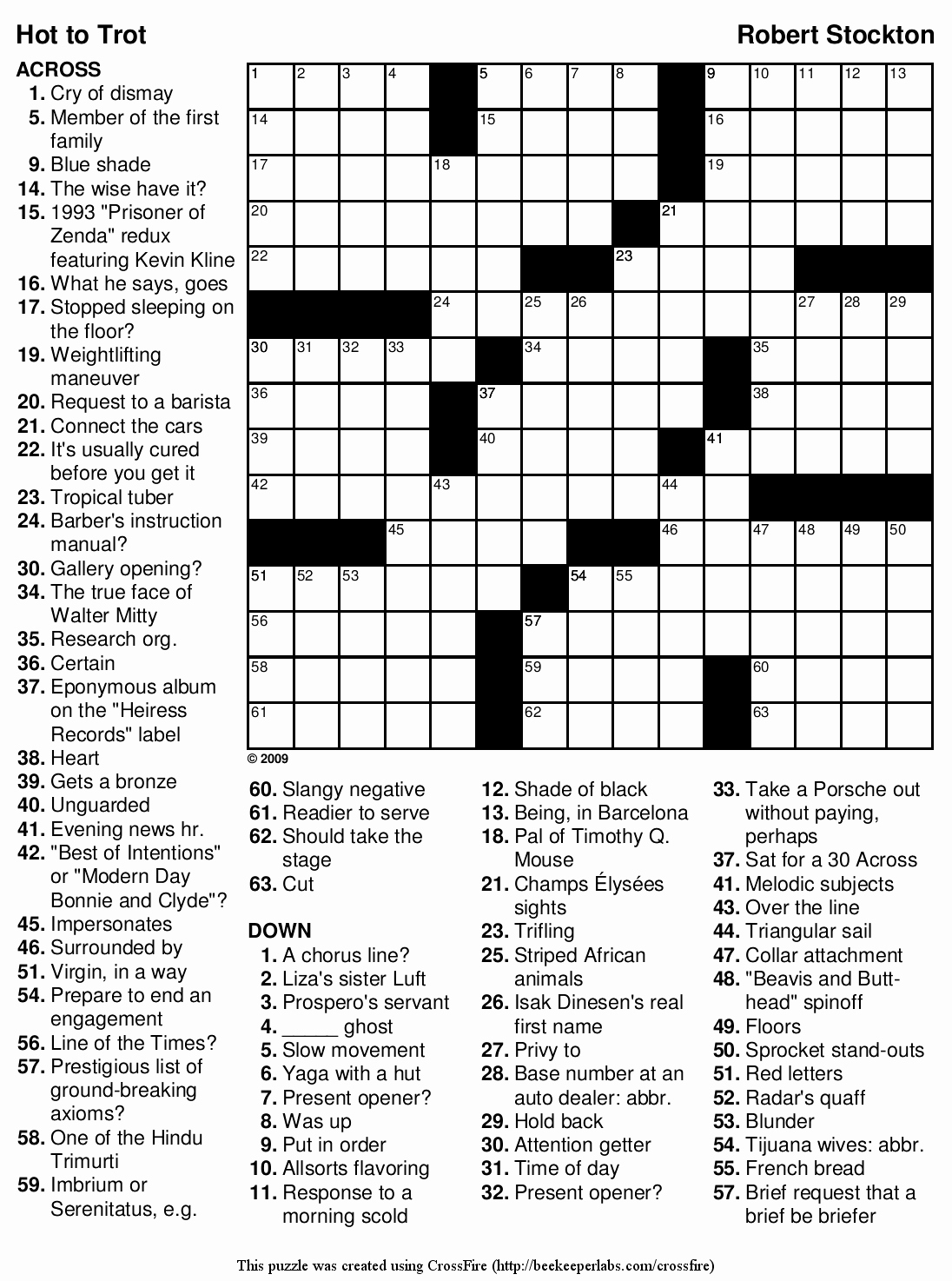 Medium Crossword Puzzles Printable
