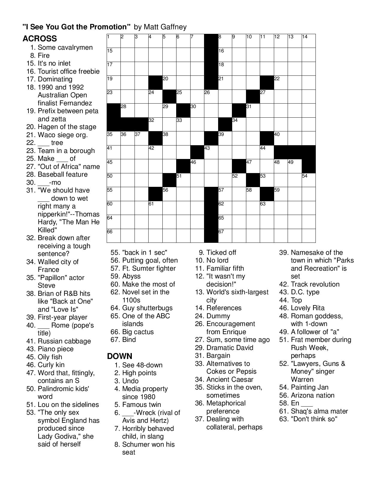 Merl Reagle 39 s Sunday Crossword Free Printable FreePrintableTM
