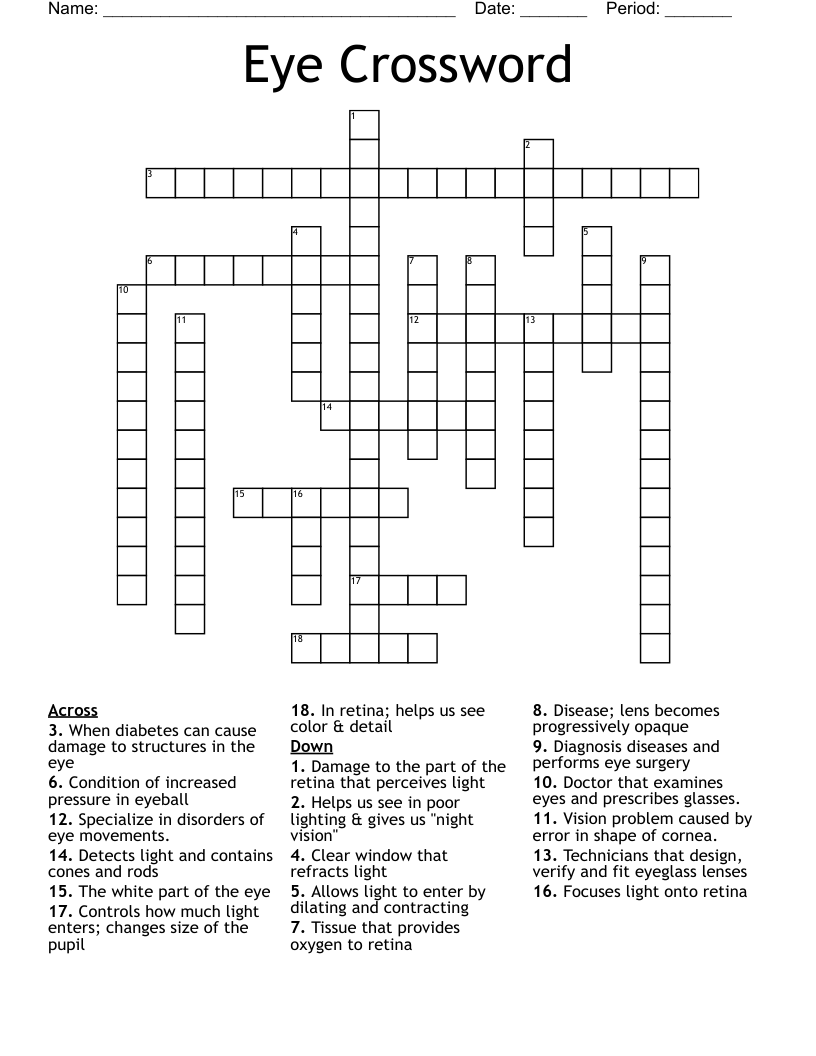Mirroreyes Printable Crosswords