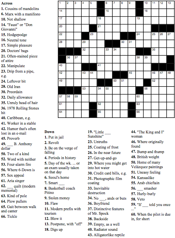 Monday Crossword By Amerindub On DeviantArt