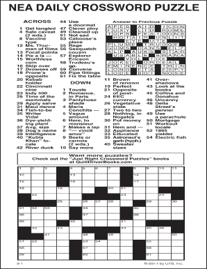 Nea Crossword 2020 2024 Fill And Sign Printable Template Online