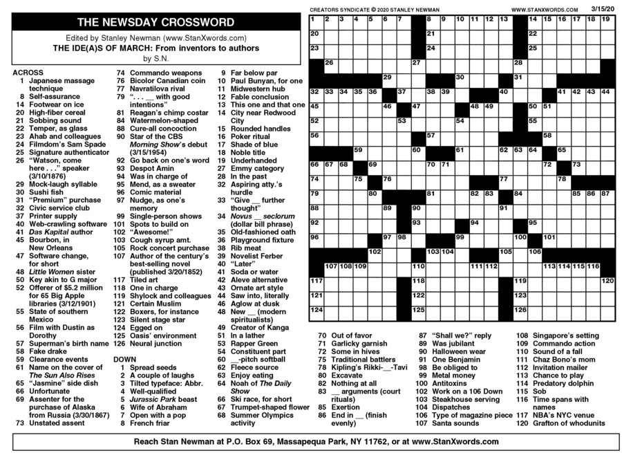 Newsday Crossword Sunday Creators Syndicate