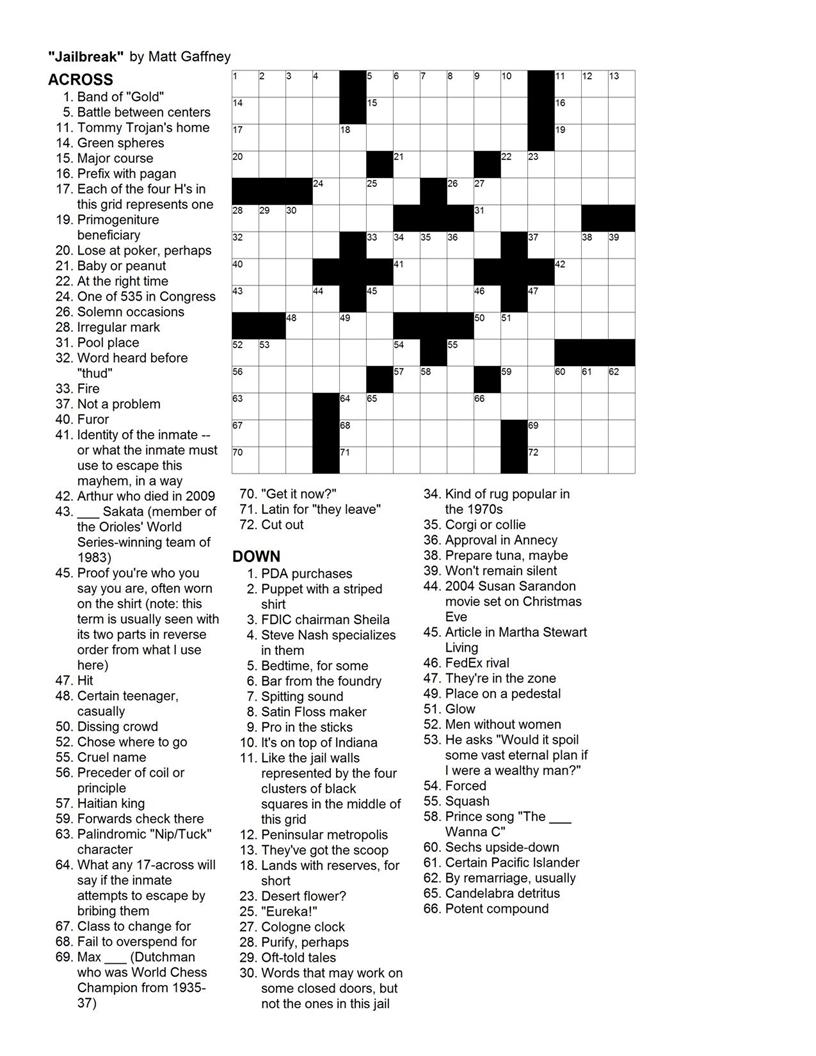 Premier Crossword Printable