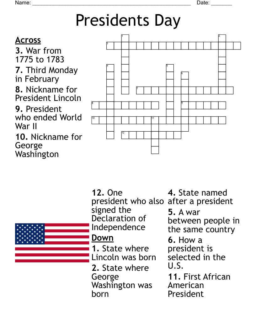 Presidents 39 Day Crossword WordMint