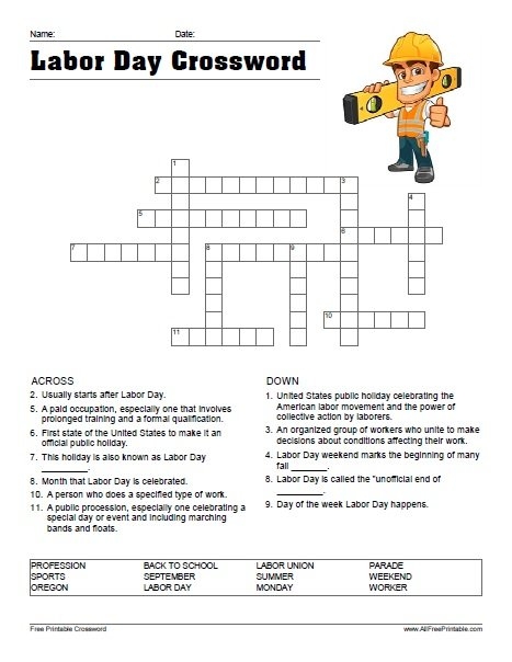 Print Labor Day Word Search Free Printable