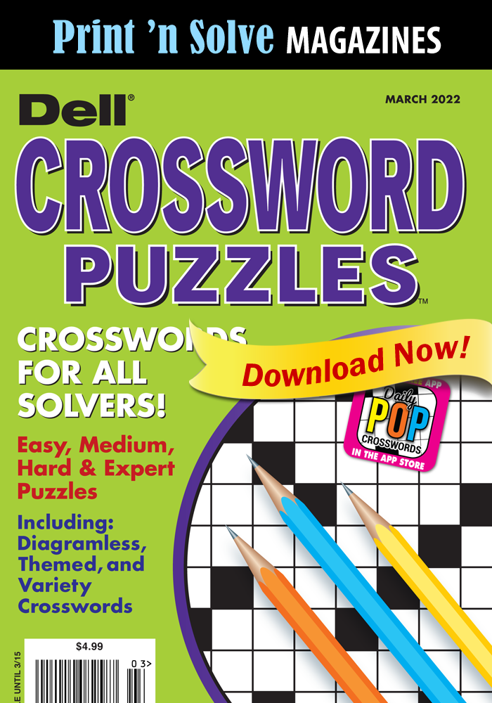 Print n Solve Magazines Dell Crossword Puzzles Penny Dell Puzzles