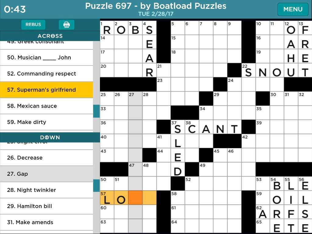 Printable Blockbuster Crossword Puzzles Printable Crossword Puzzles