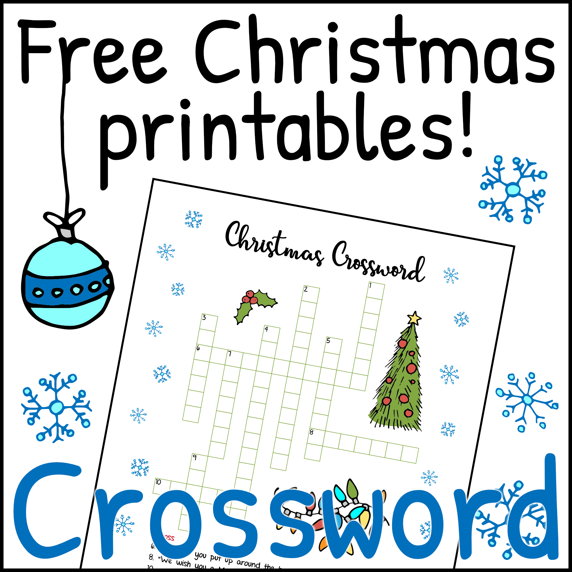 Printable Christmas Crossword Puzzles