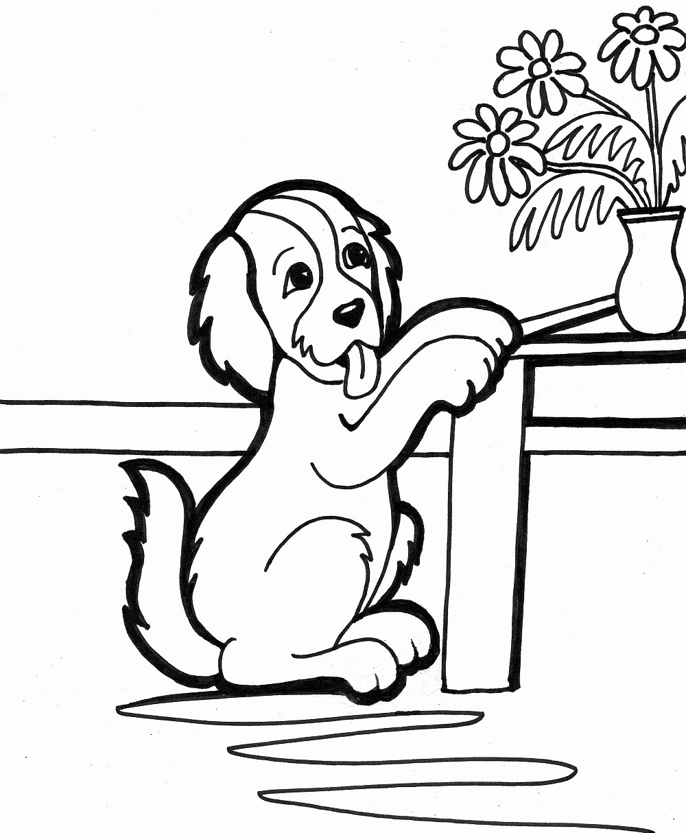 Printable Coloring Pages Puppies