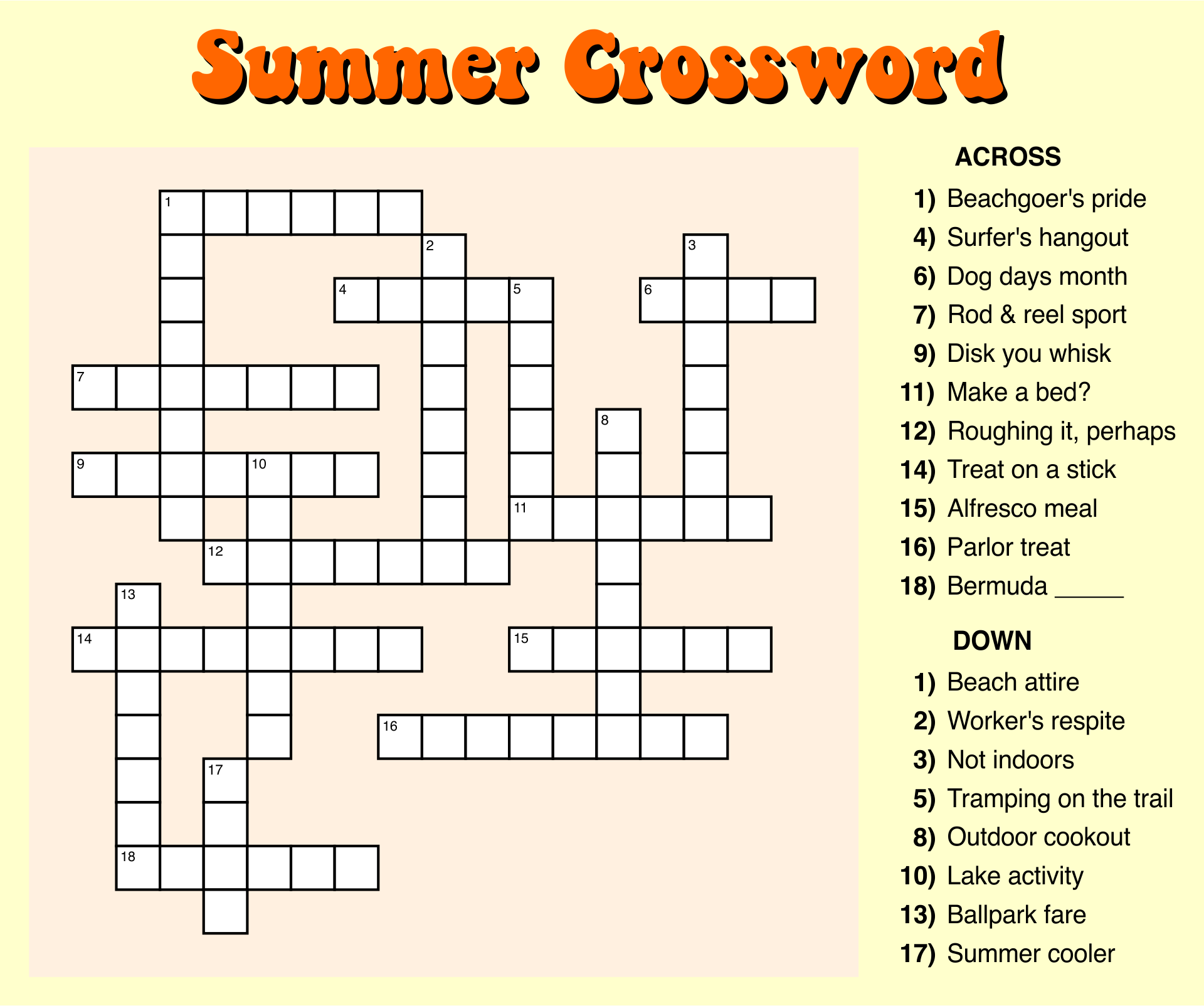 Printable Crossword Puzzles With Answers