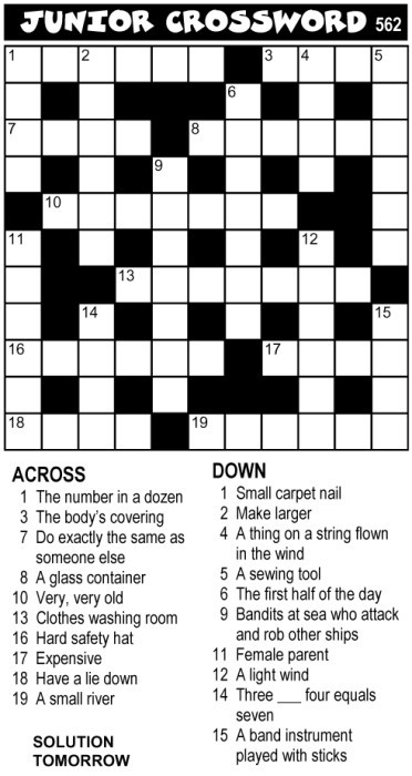 Printable Crosswords For Teens Printable Crossword Puzzles Online