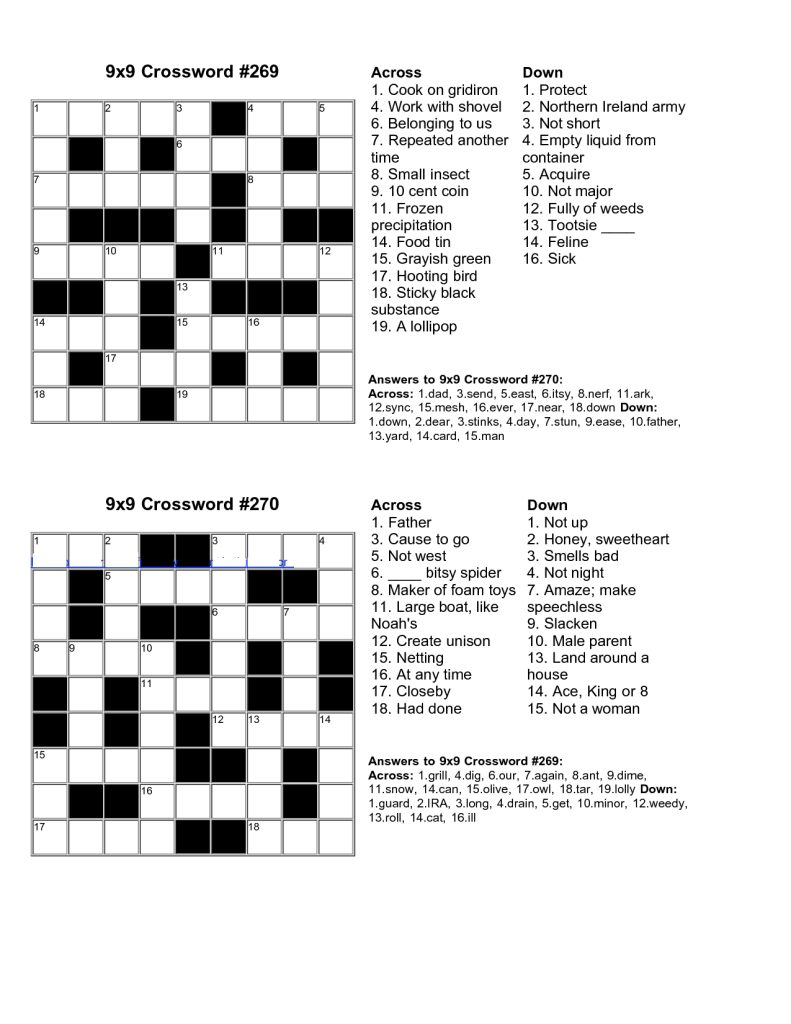 Printable Junior Crossword Puzzles Printable Crossword Puzzles Emma 