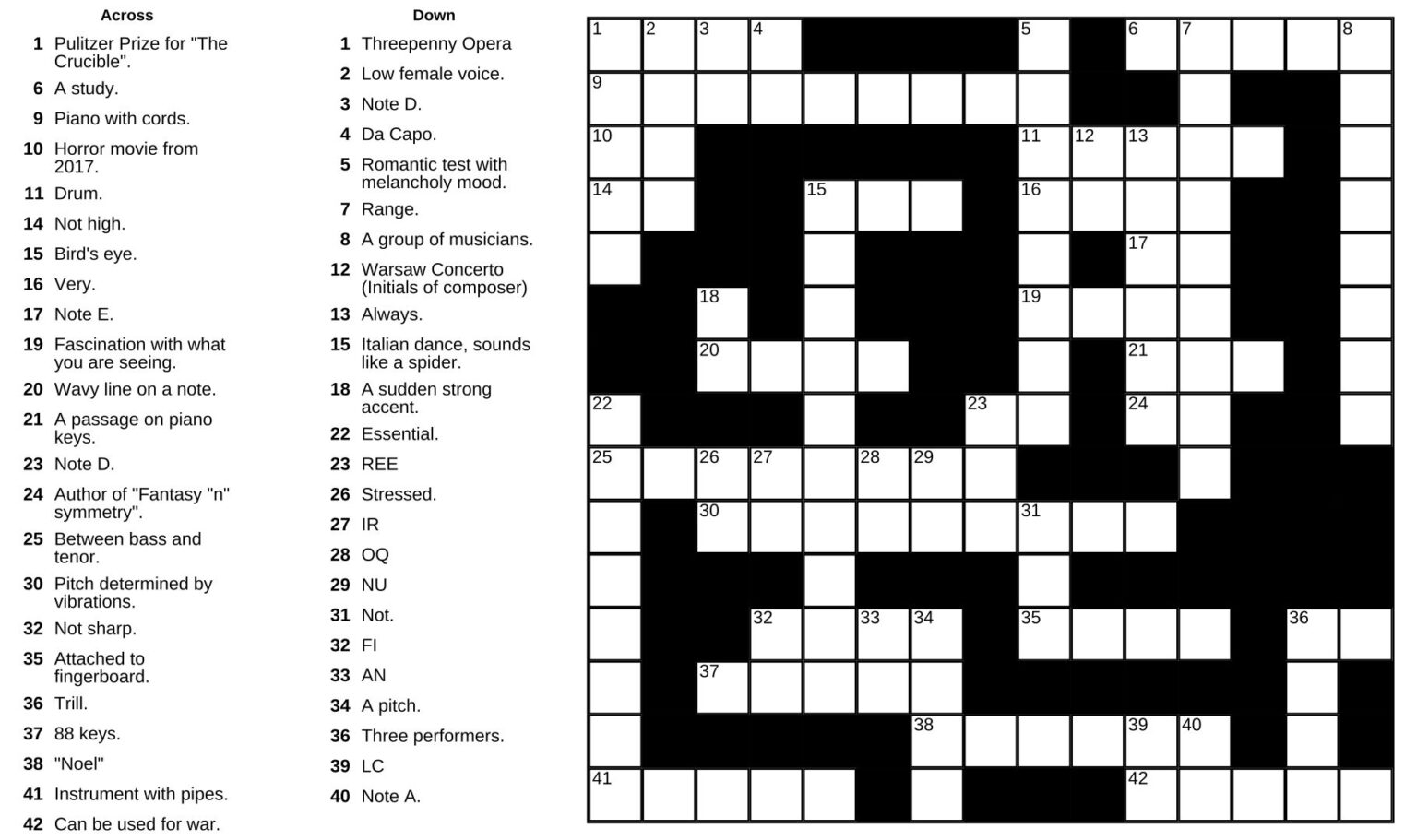 Printable Nea Crossword Puzzle Printable JD
