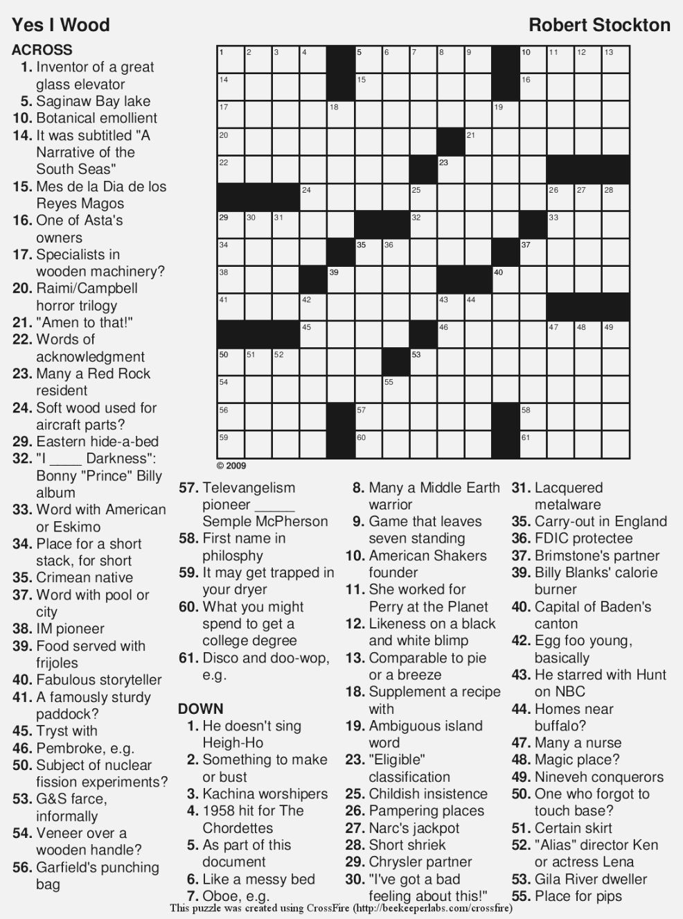 Printable Premier Crossword Puzzle Printable Crossword Puzzles