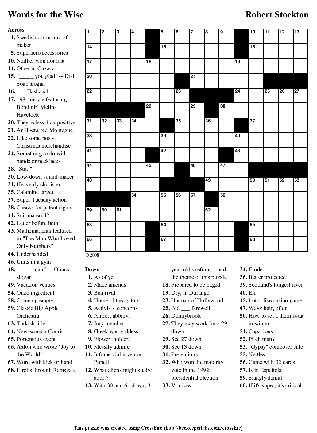Printable Quick Crosswords Printable Crossword Puzzles Online