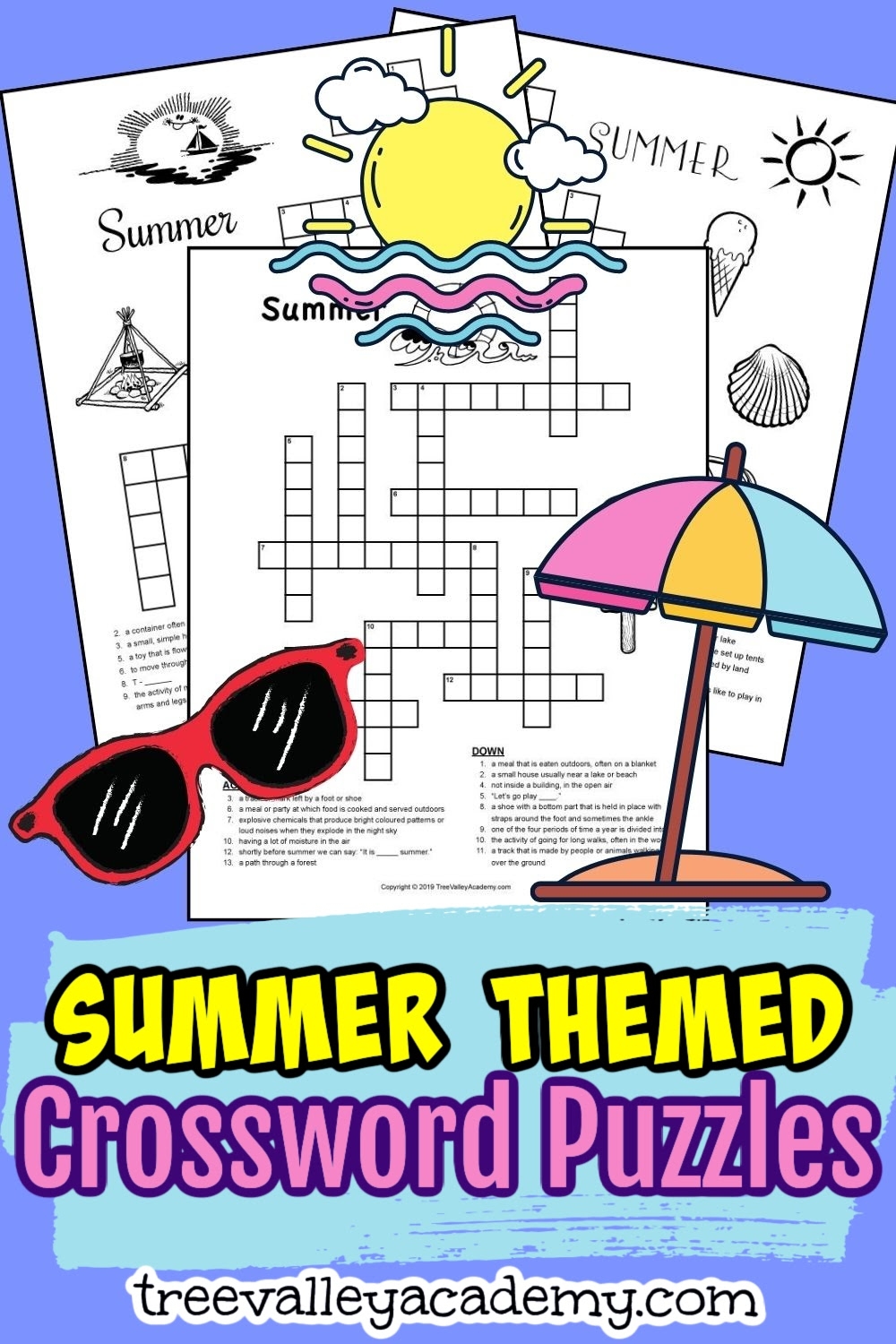 Printable Summer Crossword Puzzles For Adults