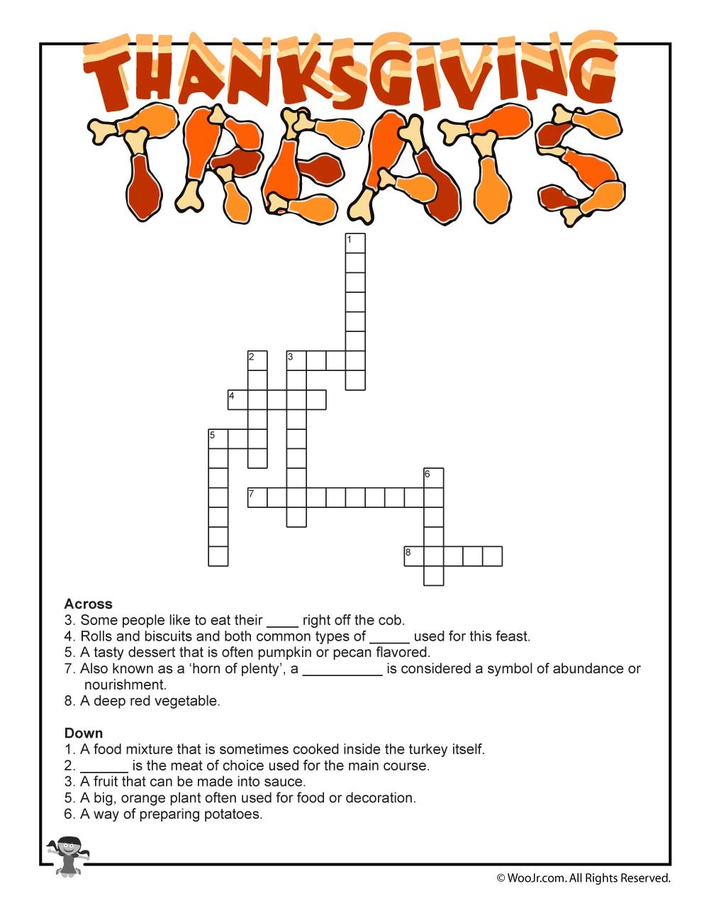 Printable Thanksgiving Crossword Puzzles For Adults Printable 