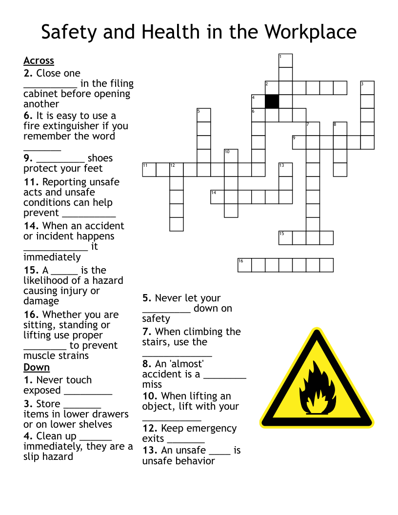 Printable Workplace Safety Puzzles