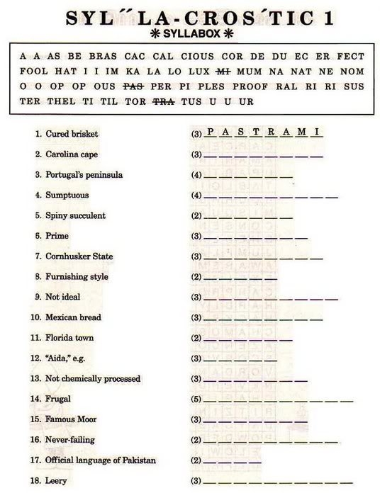 Syllacrostic Puzzles Printable Printable Word Searches