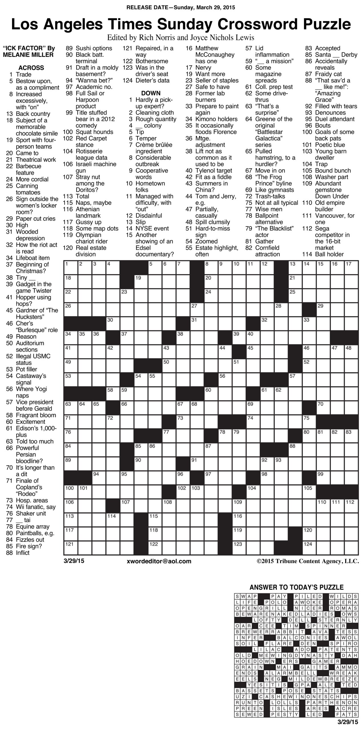 The Daily Commuter Crossword Puzzle Printable