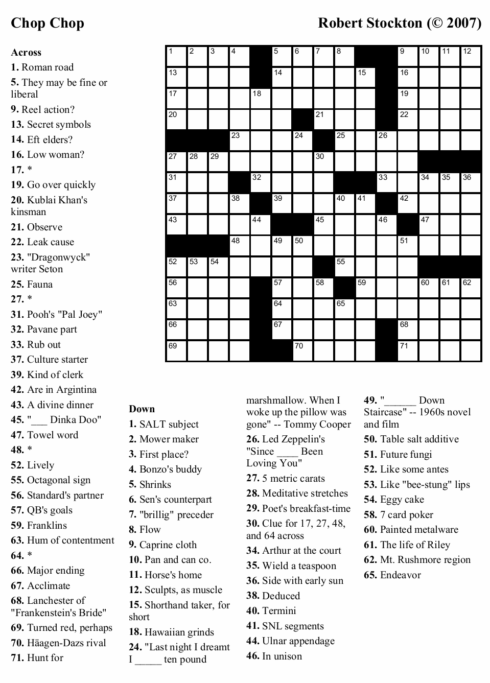 Thomas Joseph Crossword Puzzles Printable Printable Crossword Puzzles 