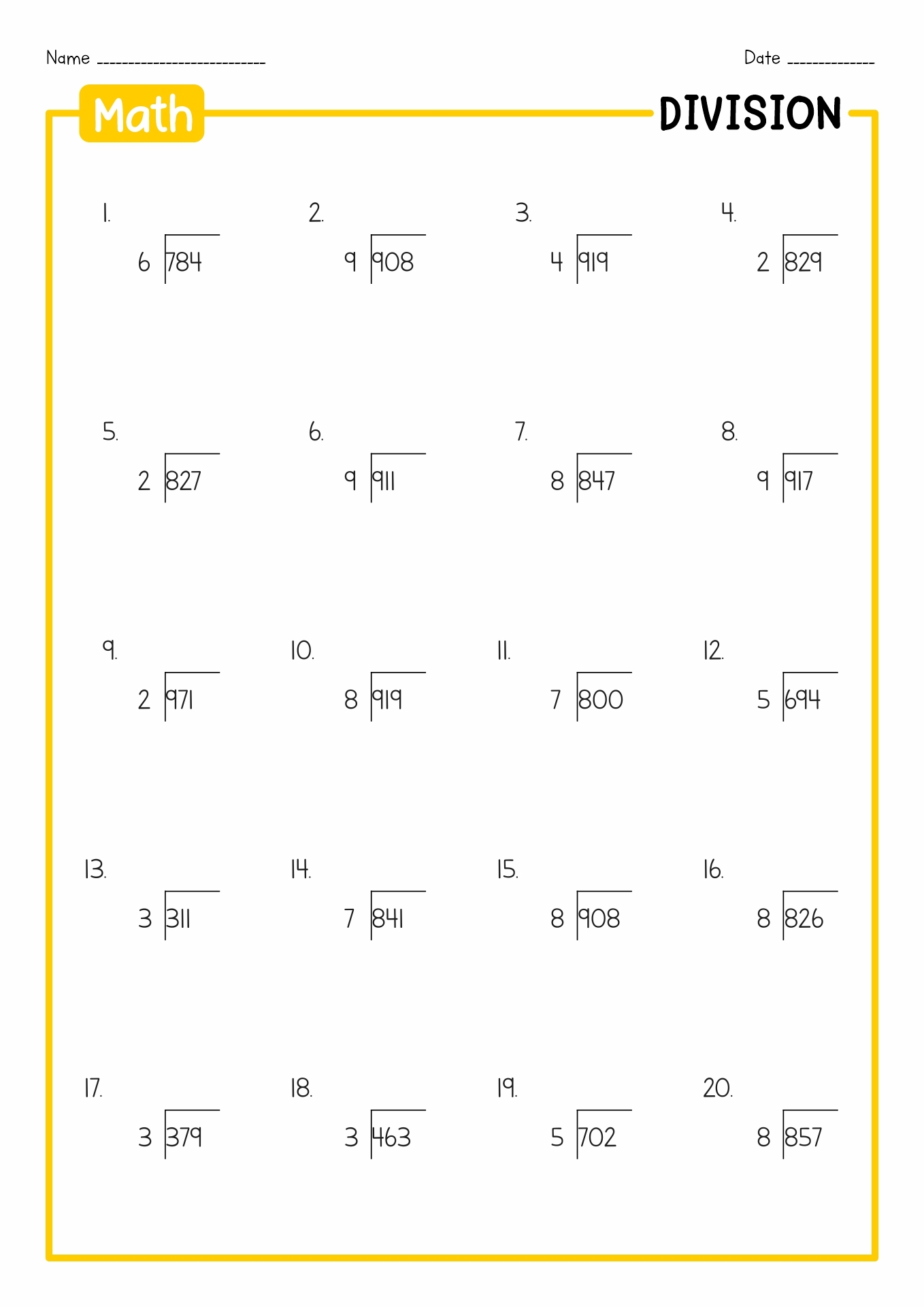 10 Long Division Worksheets Grade 4 Worksheets Decoomo