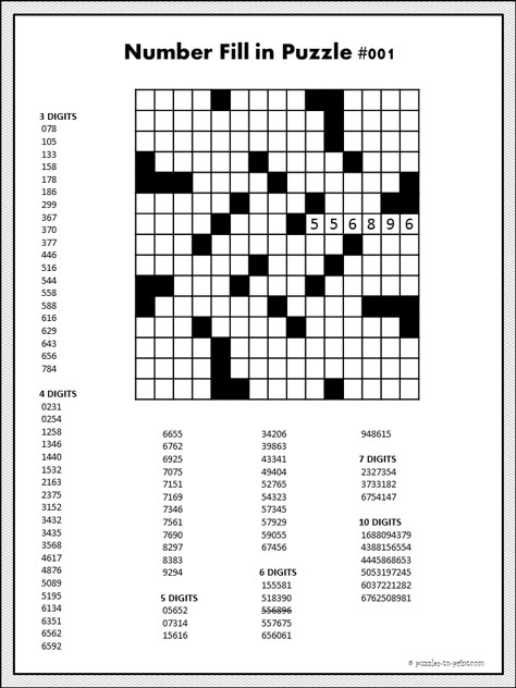 11 Best Number Fill it ins Images Fill In Puzzles Printable 