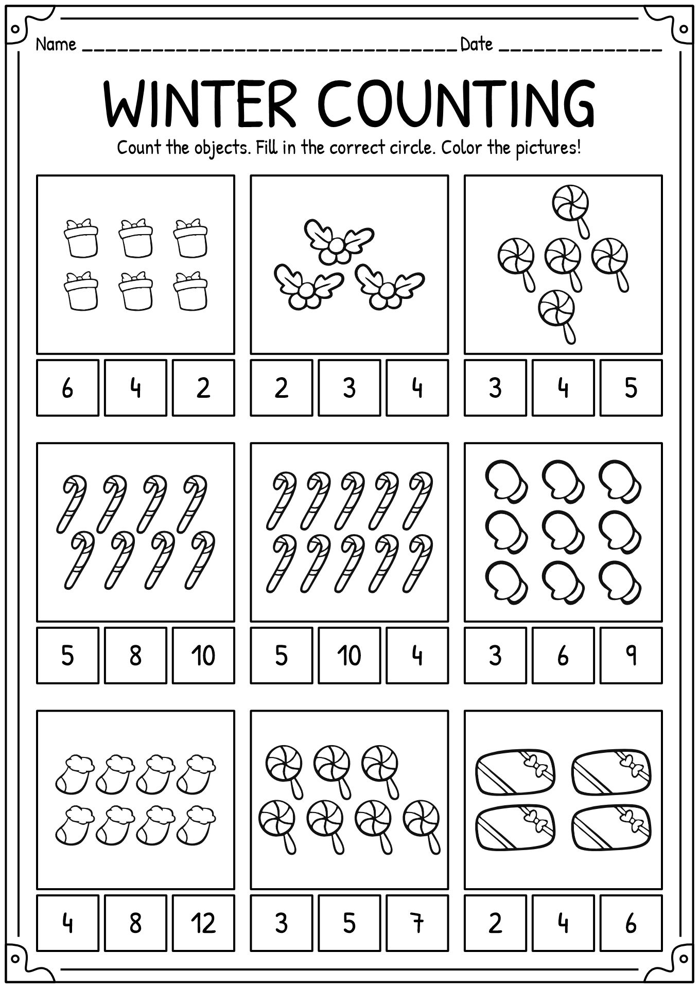 13 Kindergarten Worksheets Christmas Theme In 2024 Preschool Math 