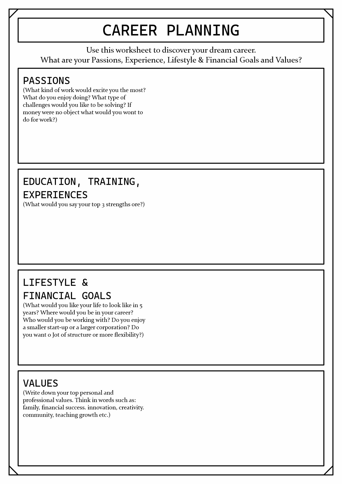 15 Career Goal Planning Worksheet Free PDF At Worksheeto