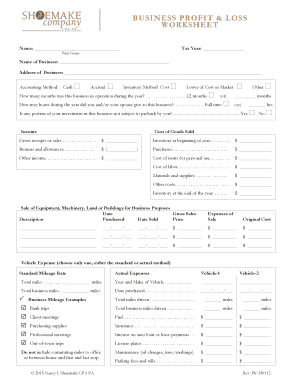 18 Printable Profit And Loss Worksheet Forms And Templates Fillable 