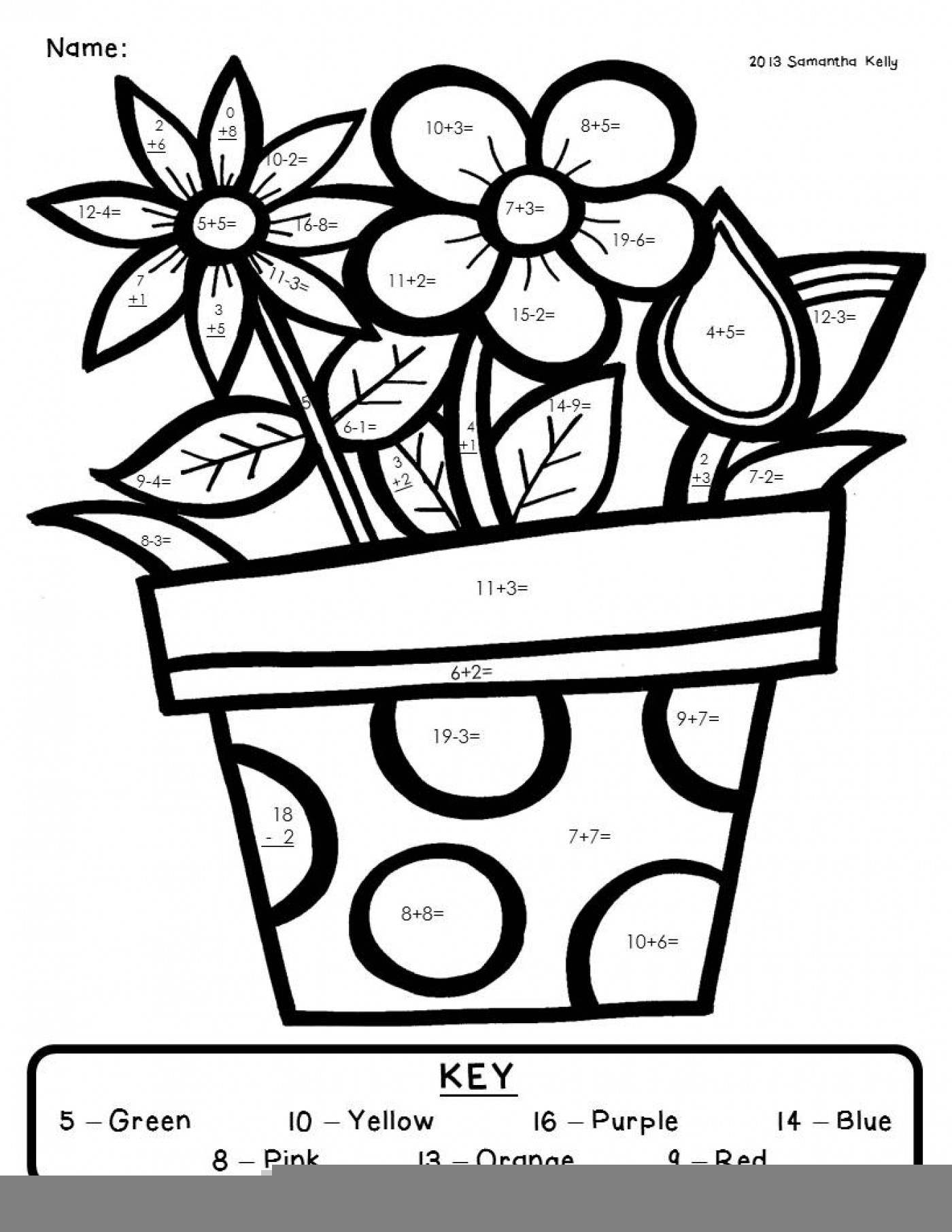 1St Grade Math Coloring Worksheets