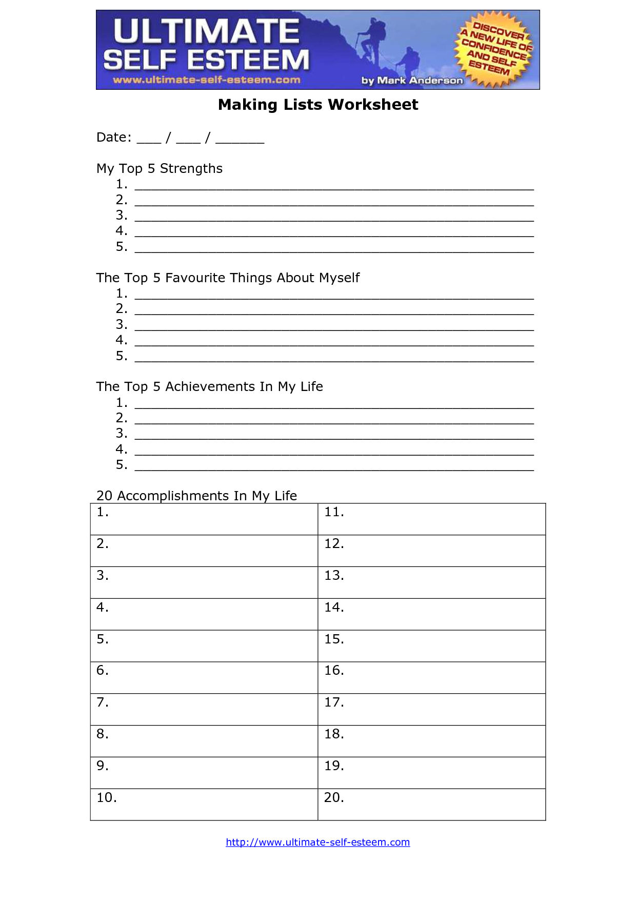 20 Self Esteem Worksheets Pdf Worksheets Decoomo