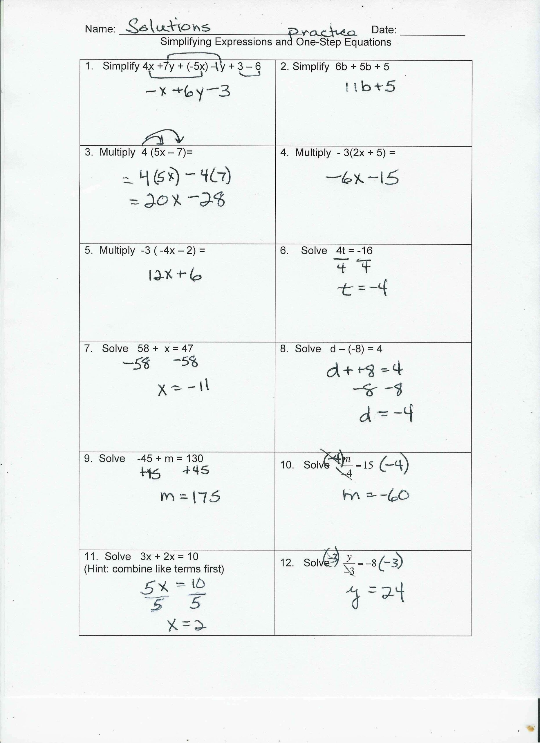 20 Solving Multi Step Equations Worksheet Answers Worksheets Decoomo