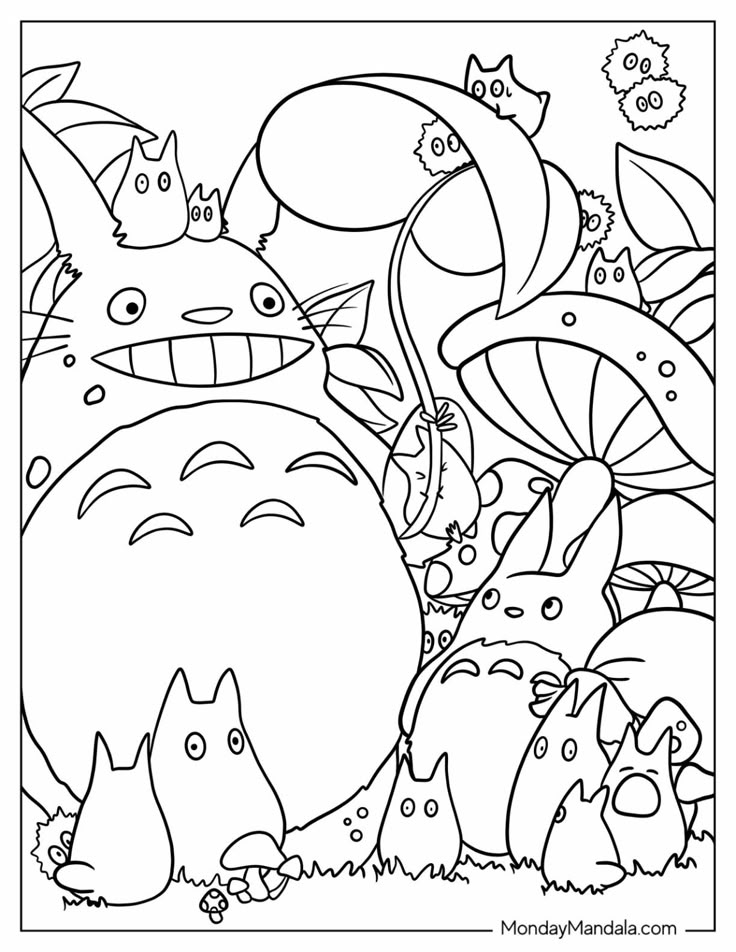 20 Totoro Coloring Pages Free PDF Printables Detailed Coloring