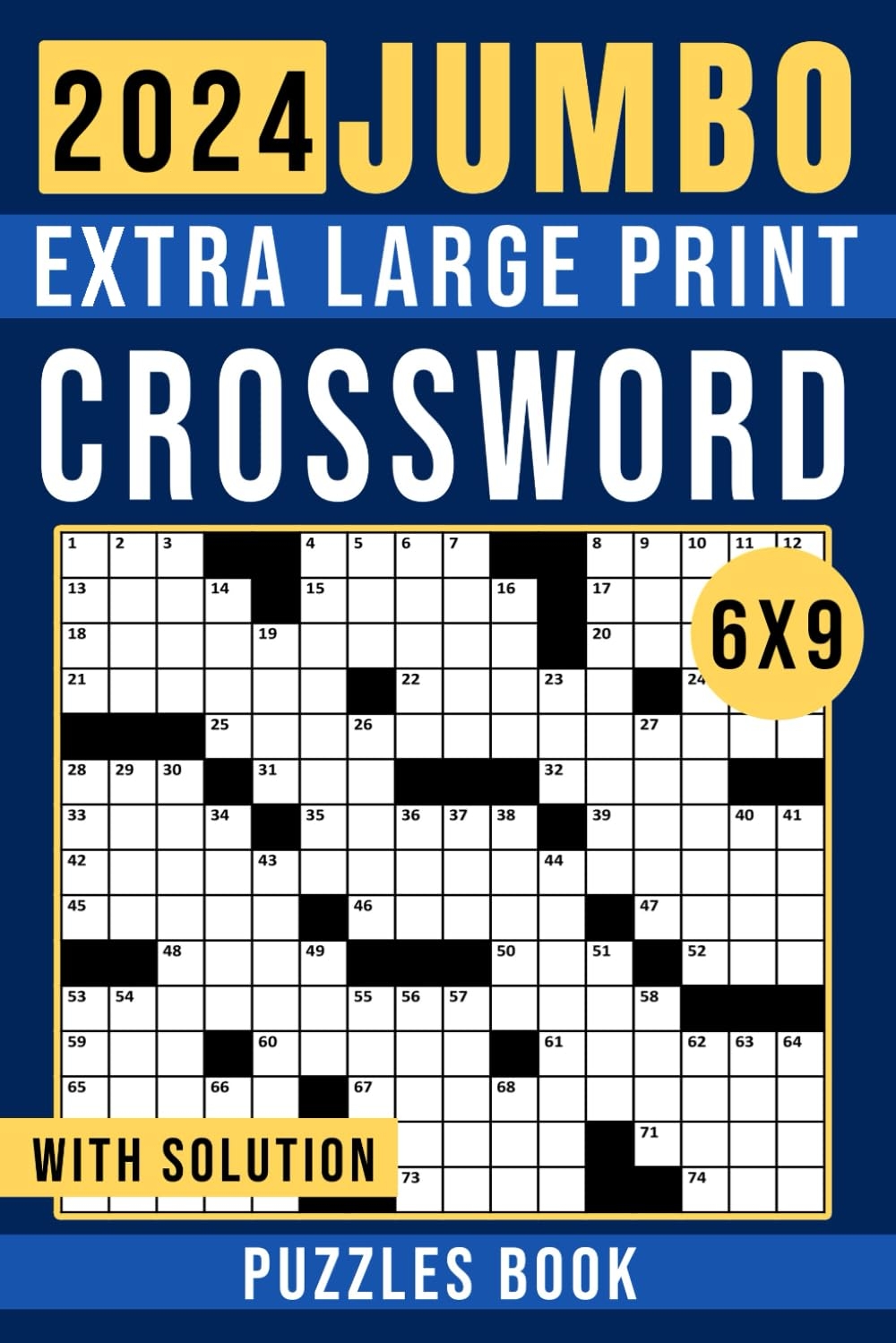 2024 Jumbo Extra Large Print Crossword Puzzles Book With Solution Easy 