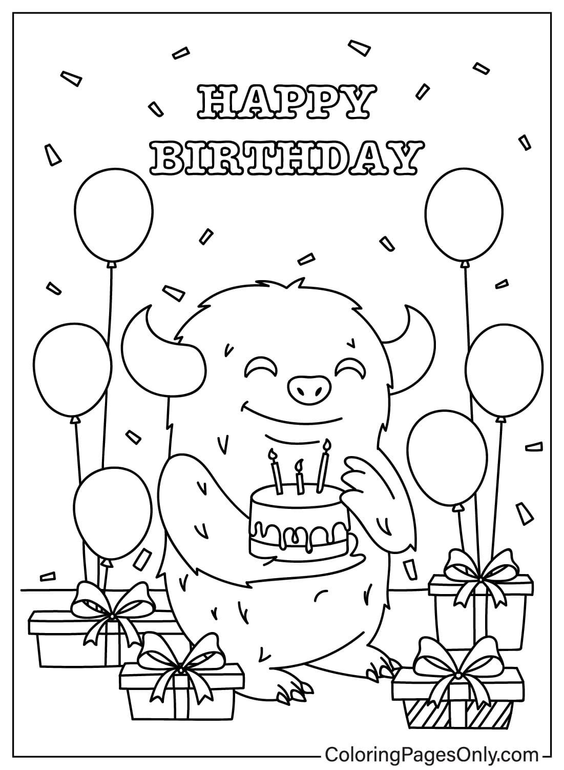 21 Happy Birthday Card Coloring Pages Free Printable For Kids And 