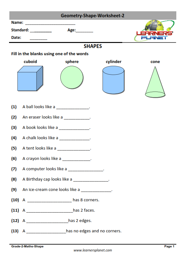 2nd Grade Math Worksheets Geometry 2nd Grade Math Worksheets