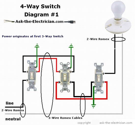 3 Way Switch Wiring Diagram Multiple Lights Power At Light