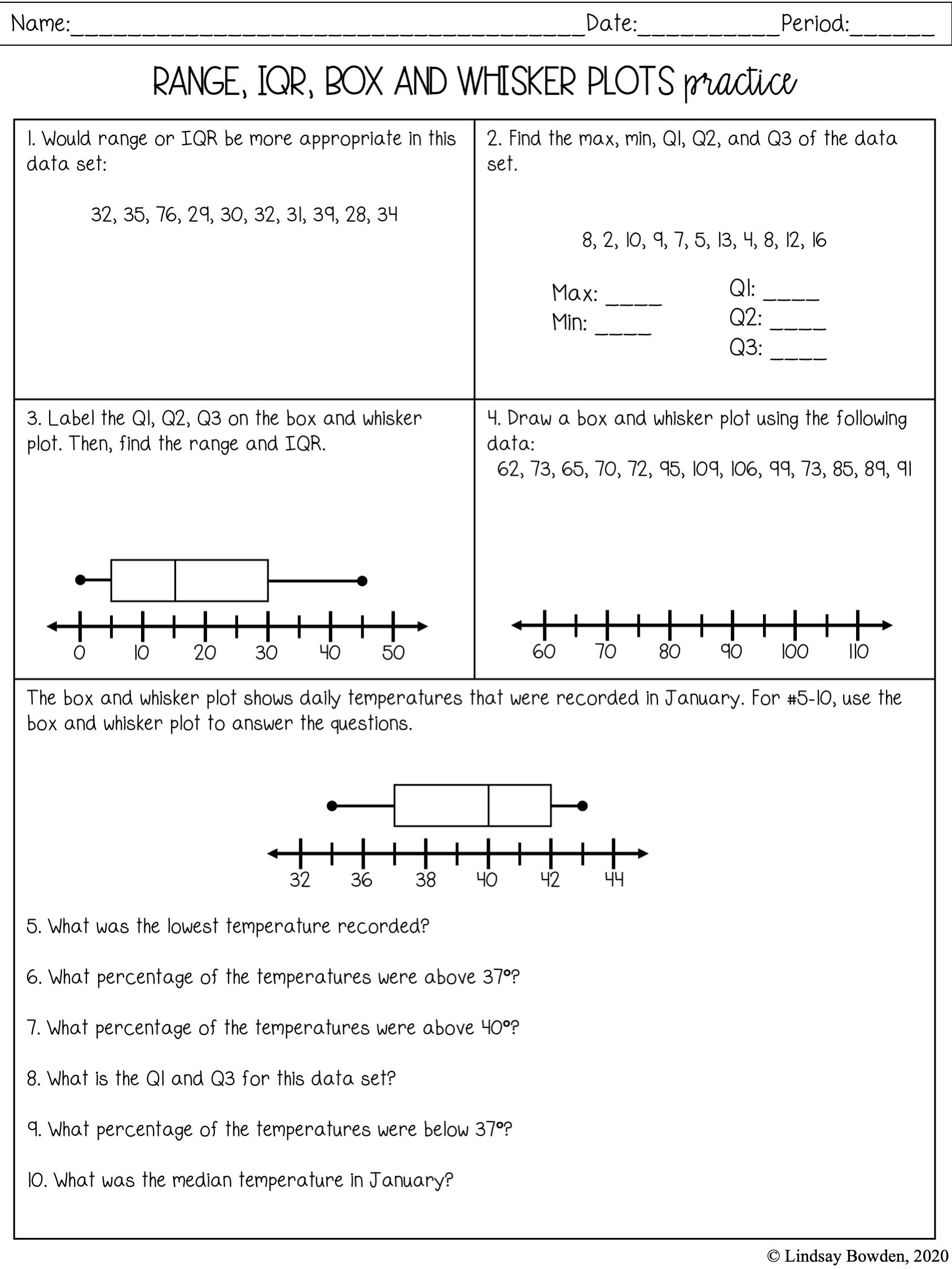 30 Box And Whisker Plot Worksheet Worksheets Decoomo