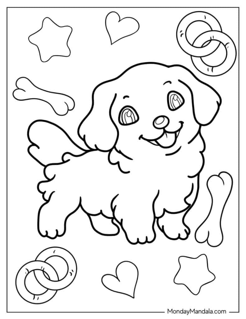 32 Puppy Coloring Pages Free PDF Printables 